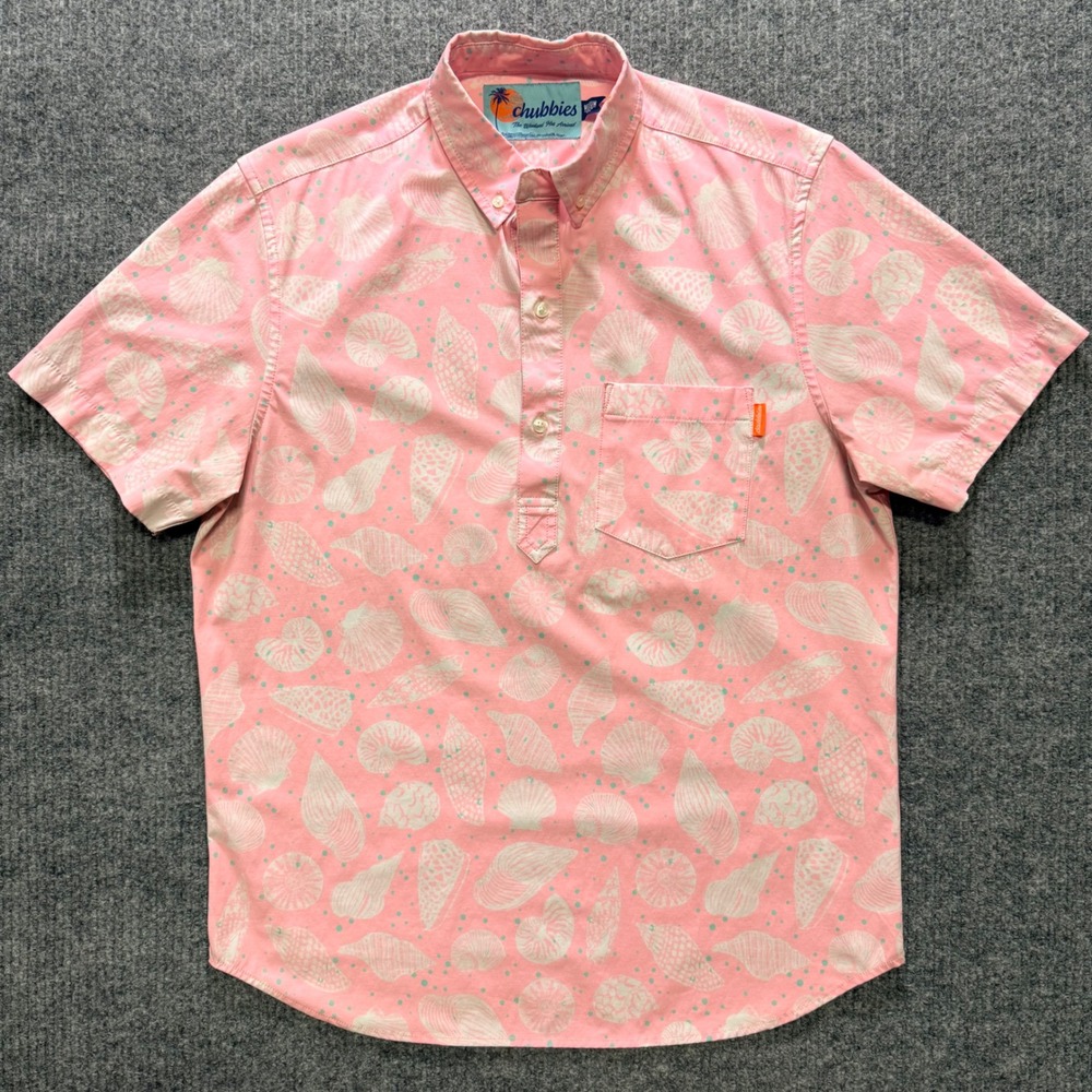 Chubbies Mens Medium Flamingo Print Short Sleeve Popover Lot of 2 Shirts - Picture 11 of 16
